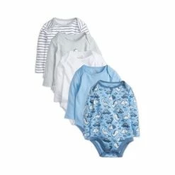 M&Co Blue Long Sleeve Bodysuits Five Pack -M&Co shop unnamed file 3095