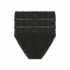 M&Co Anya Madsen Black Lace Trim High Leg Briefs 3 Pack
