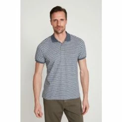 M&Co Grey Stripe Polo Shirt