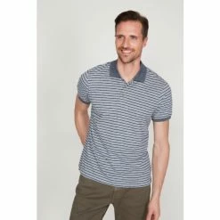 M&Co Grey Stripe Polo Shirt -M&Co shop unnamed file 3120