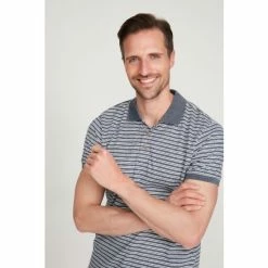 M&Co Grey Stripe Polo Shirt -M&Co shop unnamed file 3121