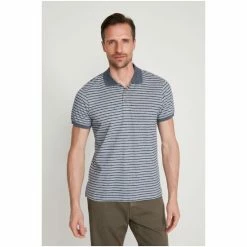 M&Co Grey Stripe Polo Shirt -M&Co shop unnamed file 3122