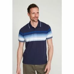 M&Co Blue Stripe Polo Shirt