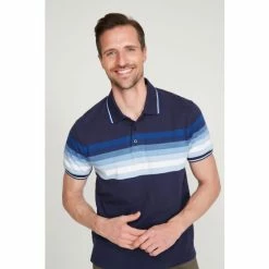 M&Co Blue Stripe Polo Shirt -M&Co shop unnamed file 3128