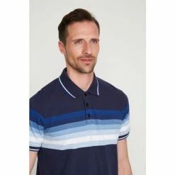 M&Co Blue Stripe Polo Shirt -M&Co shop unnamed file 3129