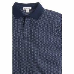 M&Co Blue Short-Sleeved Jaquard Polo Shirt -M&Co shop unnamed file 3134