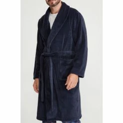 M&Co Blue Plain Fluffy Robe -M&Co shop unnamed file 3147