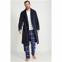 M&Co Blue Plain Fluffy Robe -M&Co shop unnamed file 3148