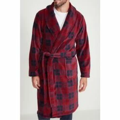 M&Co Red Check Fluffy Dressing Gown -M&Co shop unnamed file 3151