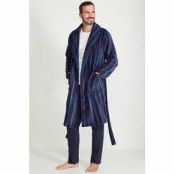 M&Co Blue Stripe Fluffy Robe