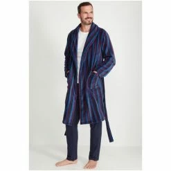 M&Co Blue Stripe Fluffy Robe -M&Co shop unnamed file 3156