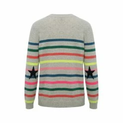 M&Co Grey Cashmere Multi Stripe Jumper -M&Co shop unnamed file 316