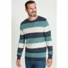 M&Co Blue Block Stripe Crew Neck Knit Jumper