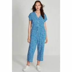 M&Co Blue Tiny Ditsy Woven Jumpsuit