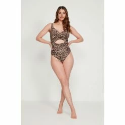 M&Co Animal Print One Piece Black Swimsuit -M&Co shop unnamed file 3235