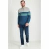 M&Co Blue Half Zip Fine Stripe Knit Jumper -M&Co shop unnamed file 337
