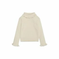 M&Co Natural Frill Roll Neck Jumper