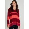 M&Co Red Striped V-Neck Jumper -M&Co shop unnamed file 348