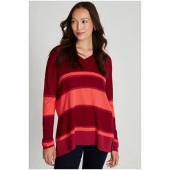 M&Co Red Striped V-Neck Jumper 6 M&Co Red Striped V-Neck Jumper -M&Co shop unnamed file 352