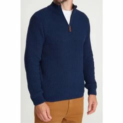 M&Co Blue Chenille Half Zip Jumper -M&Co shop unnamed file 357