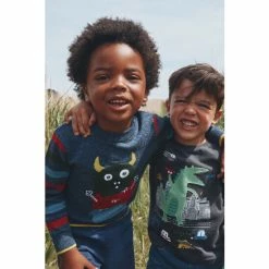 M&Co Blue Monster Print Jumper