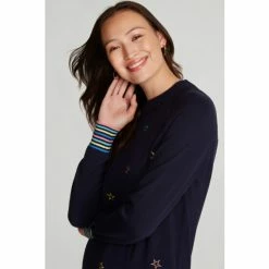 M&Co Blue Star Embroidered Jumper -M&Co shop unnamed file 394