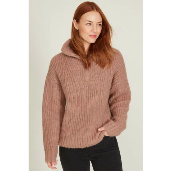 unnamed-file-397.jpg M&Co Plain Brown Zip Collar Jumper -M&Co shop unnamed file 397
