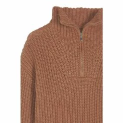 M&Co Plain Brown Zip Collar Jumper 6 M&Co Plain Brown Zip Collar Jumper -M&Co shop unnamed file 401