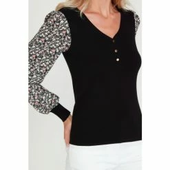 M&Co Ditsy Print Chiffon Sleeve Top -M&Co shop unnamed file 406