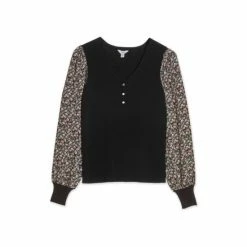M&Co Ditsy Print Chiffon Sleeve Top -M&Co shop unnamed file 407