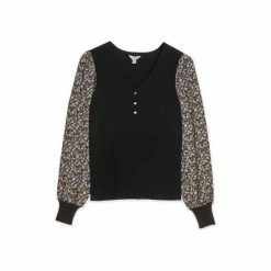 M&Co Ditsy Print Chiffon Sleeve Top -M&Co shop unnamed file 408