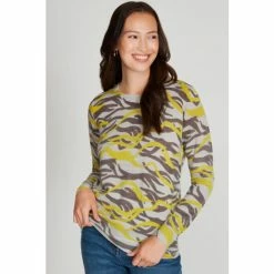 M&Co Grey Neon Zebra Print Jumper