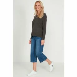 M&Co Grey Plain V-Neck Split Hem Jumper -M&Co shop unnamed file 45