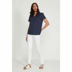 M&Co Blue Pointelle Lace Jersey Top -M&Co shop unnamed file 477