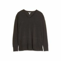 M&Co Grey Plain V-Neck Split Hem Jumper -M&Co shop unnamed file 48