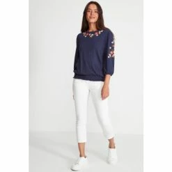 M&Co Petite Floral Embroidered Western Top -M&Co shop unnamed file 489
