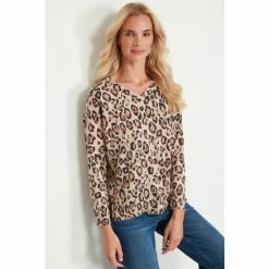 M&Co Cream V-Neck Split Hem Jumper