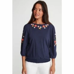 M&Co Petite Floral Embroidered Western Top -M&Co shop unnamed file 491