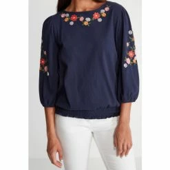 M&Co Petite Floral Embroidered Western Top -M&Co shop unnamed file 492