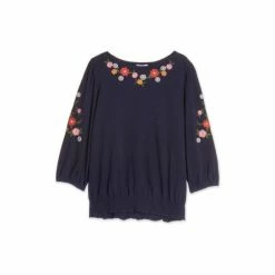 M&Co Petite Floral Embroidered Western Top -M&Co shop unnamed file 493