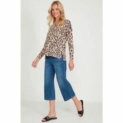 M&Co Cream V-Neck Split Hem Jumper -M&Co shop unnamed file 51