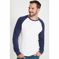 M&Co Blue Raglan Long Sleeve T-Shirt -M&Co shop unnamed file 523