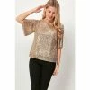 M&Co Petite Gold Angel Sleeve Sequin Top -M&Co shop unnamed file 532