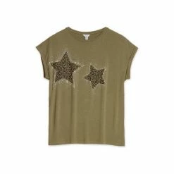 M&Co Green Star Animal Heatfix T-Shirt -M&Co shop unnamed file 542