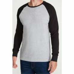 M&Co Grey Raglan Long Sleeve T-Shirt -M&Co shop unnamed file 556