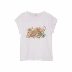 M&Co White Leopard Logo T-Shirt -M&Co shop unnamed file 567