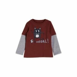 M&Co Red Monster Goal Long Sleeve T-Shirt