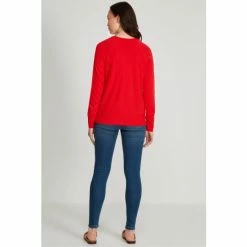 M&Co Red Knitted Raglan Crew Neck Jumper -M&Co shop unnamed file 58