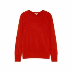 M&Co Red Knitted Raglan Crew Neck Jumper -M&Co shop unnamed file 59