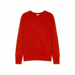 M&Co Red Knitted Raglan Crew Neck Jumper -M&Co shop unnamed file 60